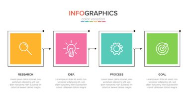 Simgeli ve 5 basamaklı bilgi tasarımı. İnce çizgi vektörü. Bilgi işlem iş konsepti. Bilgi grafikleri, akış grafikleri, sunumlar, web siteleri, afişler, yazılı materyaller için kullanılabilir.
