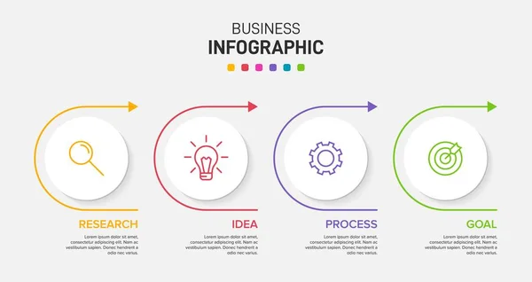 Infographic design with icons and 4 options or steps. Thin line vector. Infographics business concept. Can be used for info graphics, flow charts, presentations, web sites, banners, printed materials. — Stock Vector