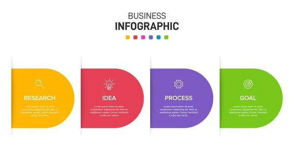 Infographic design with icons and 4 options or steps. Thin line vector. Infographics business concept. Can be used for info graphics, flow charts, presentations, web sites, banners, printed materials. — Stock Vector