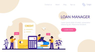 Kredi konsepti. Çevrimiçi bankacılık. Finans yönetimi hizmetleri ve başvurular için kredi kartı ve internet alışveriş kavramları. Modern düz resimleme.