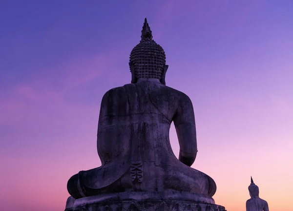 Big Buddha Statur Landschaft Natur Mit Farbe Des Himmels Dunklen — Stockfoto