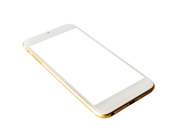 Smart phone white screen isolated on white — Stock Photo, Image