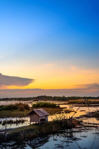 View Landscape Countryside Rural River Sunset Sunrise Twilight — Stock Photo, Image