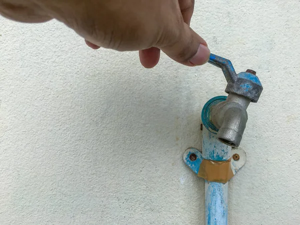 Handkraan Gesloten Besparing Van Water Kraanwater — Stockfoto
