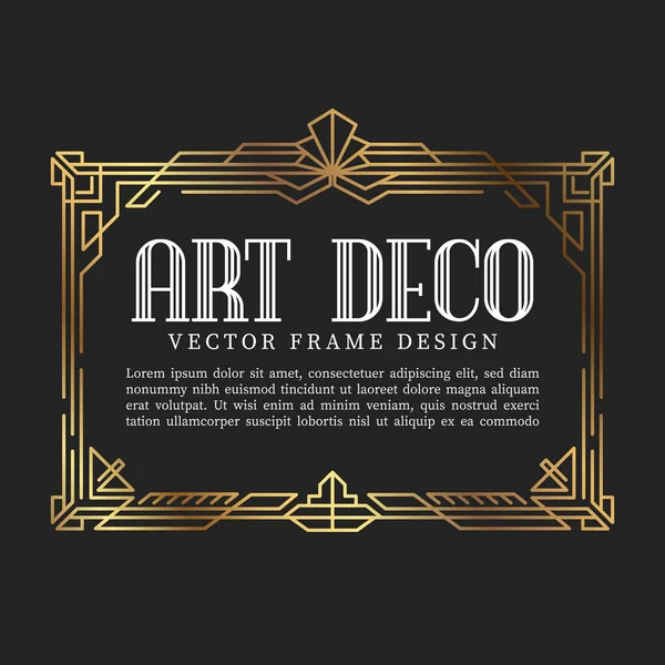 Estilo Art Deco Marco Vintage Lujo Ilustración Vectorial — Vector de stock