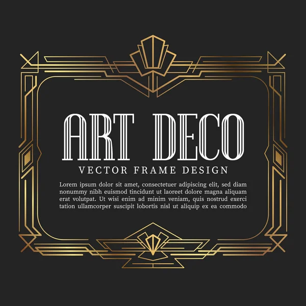 Estilo Art Deco Marco Vintage Lujo Ilustración Vectorial — Vector de stock