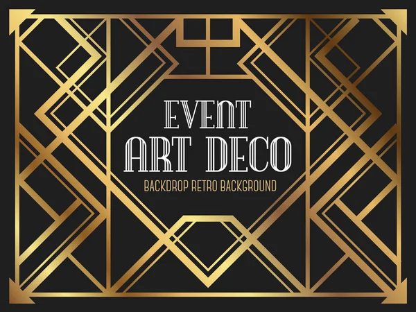 Estilo Art Deco Marco Vintage Lujo Ilustración Vectorial — Archivo Imágenes Vectoriales