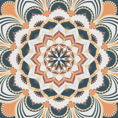 Mandala dekoratif ve desen tasarım. Vektör çizim