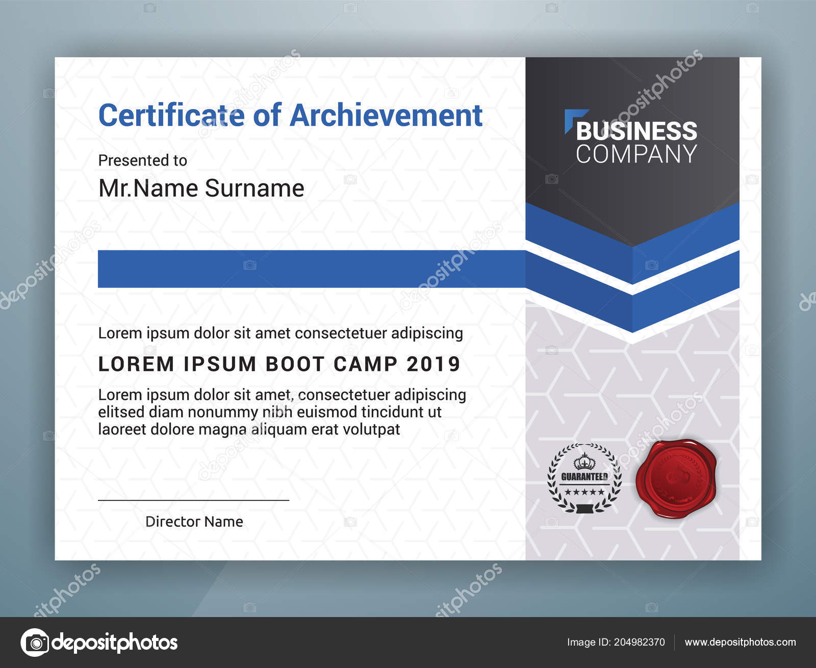 Multipurpose Professional Certificate Template Design Print Vector Regarding Boot Camp Certificate Template