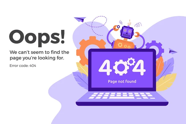 Erro 404 Página Web Indisponível Ficheiro Não Encontrado Conceito Negócio — Vetor de Stock