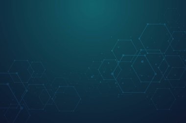 Altıgen moleküler yapıları arka plan kopya alanı ile soyut. Vektör çizim