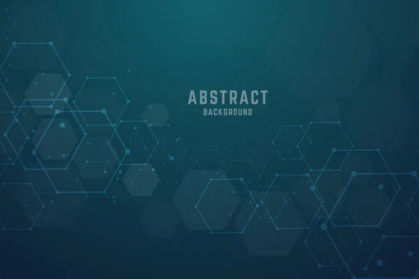 Abstrakte Hexagonale Molekulare Strukturen Hintergrund Mit Kopierraum Vektorillustration — Stockvektor