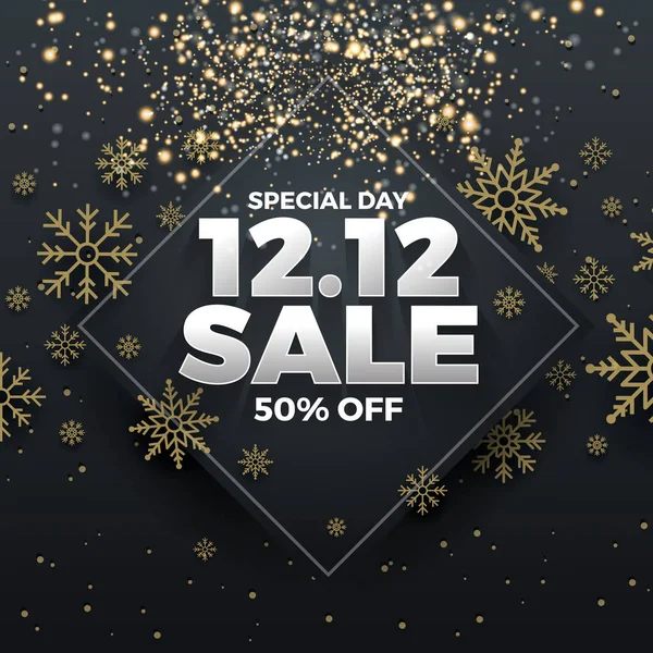 Shopping Day Sale Banner Hintergrund Dezember Verkauf Plakatvorlage Vektorillustration — Stockvektor