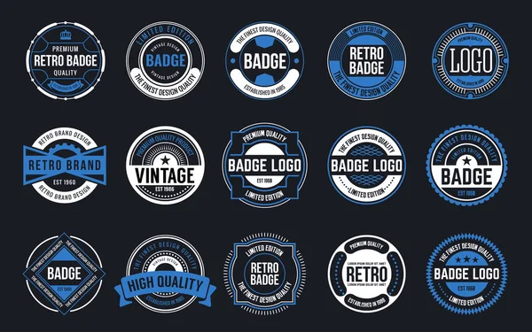 Retro Vintage Badges Ontwerp Collectie Vectorillustratie — Stockvector