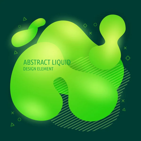 Abstrakte Moderne Fließende Formen Gestalten Gestaltungselemente Dynamisches Leuchtend Grünes Gradienten — Stockvektor