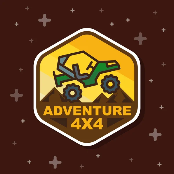 Bannière d'insigne d'aventure hors route 3x3. Illustration vectorielle — Image vectorielle