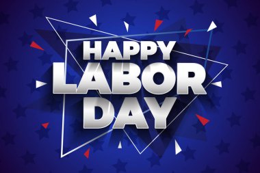 Happy Labor day 2019 arka plan tasarımı. Vektör çizimi