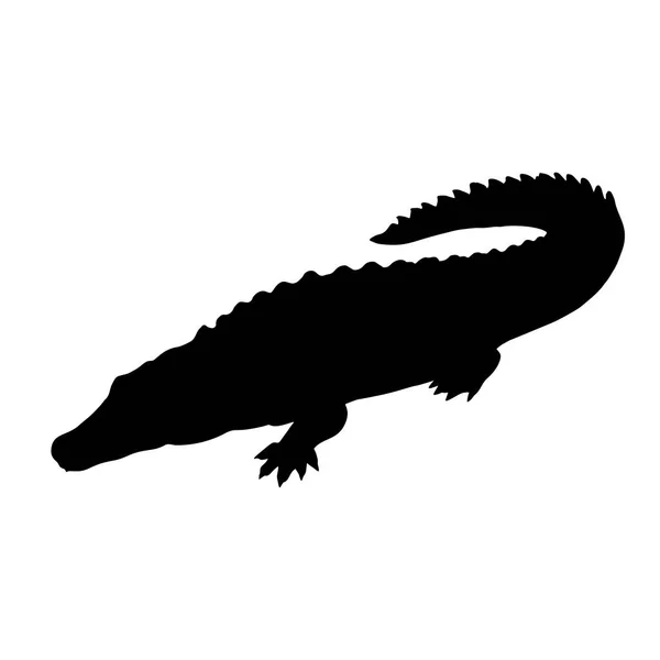 Silueta de cocodrilo. Icono de reptil. Ilustración vectorial . — Vector de stock