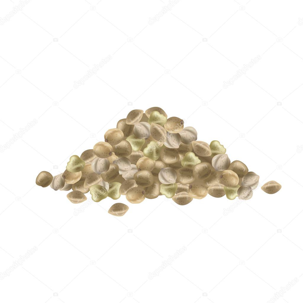 Realistic hemp seeds. Marijuana bunch. Vector illustration.