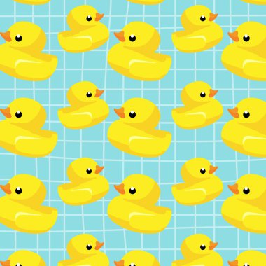 Sarı plastik ördek. Vektör Deseni.