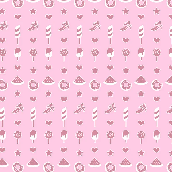 Doux Motif Emballage Pour Bonbons Ensemble Bonbons — Image vectorielle