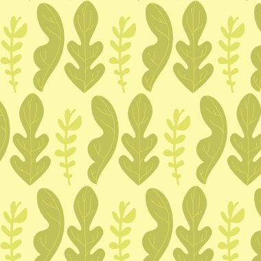 Yaz dalları ve çimenler. Yeşil orman deseni.