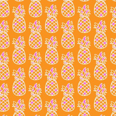 Turuncu ananas arka planı. Tropik desen.