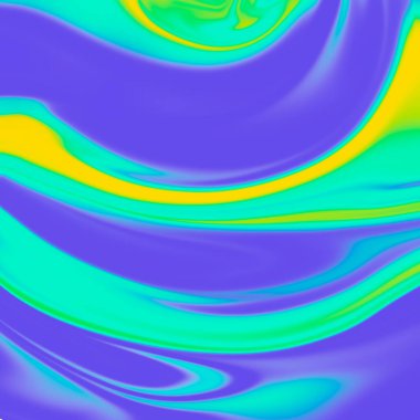 Arka plan efektini mor, sarı ve yeşille sıvılaştır. Soyut resimleme.