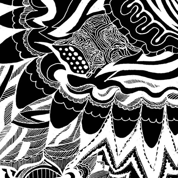 Doodle Bezszwowy Wzór Fali Obrazu Styl Zentangle — Zdjęcie stockowe