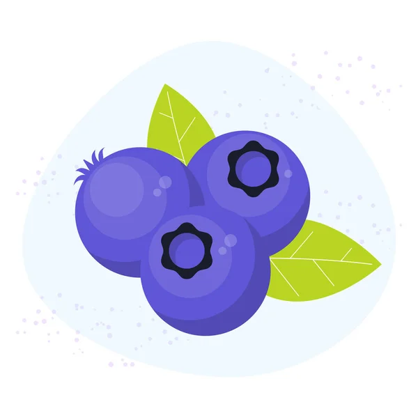 Blaubeeren, Blätter und Beeren isoliert auf weißem Hintergrund. Vektorsymbol Blaubeere. — Stockvektor