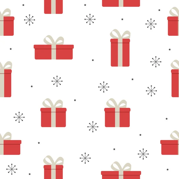 Kerst Winter naadloze vector patroon met cadeautjes. Een deel van de kerst achtergronden collectie met geschenken. — Stockvector