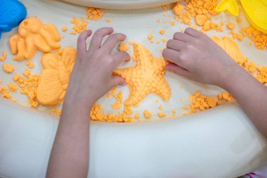 Çocuk oyun kinetik kum kapalı Bahçesi, eller