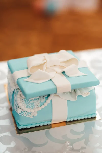 Wedding Cake Turquoise Cakes Tiffany Style — Stock Photo, Image