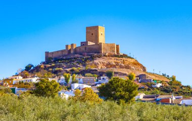 Alcaudete kalesinin görünümü, Jaen eyaleti, Endülüs, İspanya.