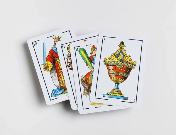 Español Jugando Las Cartas Llamadas Naipes — Foto de Stock