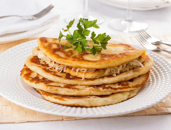 Langos Panqueque Tradicional Húngaro Con Queso — Foto de Stock