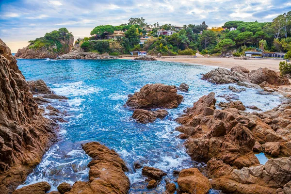 Costa Brava Bukt Och Strand Med Turkosa Vatten — Stockfoto