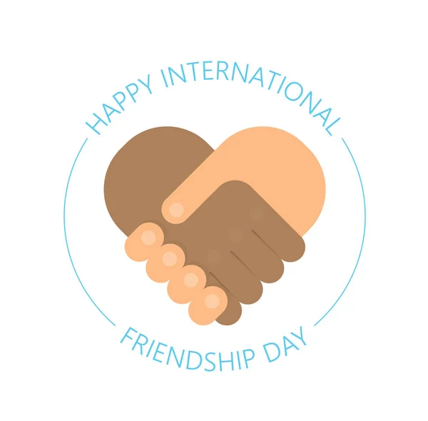 Διεθνή χειραψία - φιλία λογότυπο - Happy φιλία ημέρα διάνυσμα διασκεδαστικό σχεδιασμό. Διεθνής αργία. Μπορούν να χρησιμοποιηθούν για τις ευχετήριες κάρτες, αφίσες. Καλύτεροι φίλοι για πάντα. — Διανυσματικό Αρχείο