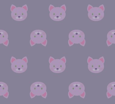 Dikişsiz desen - karikatür beyaz pembe kedi pembe bir arka plan üzerinde - kumaş, duvar kağıtları veya kağıt ambalaj Hediyelik.