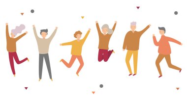 Gençlerin grup çalıştıran atlama, dansı, mutlu.