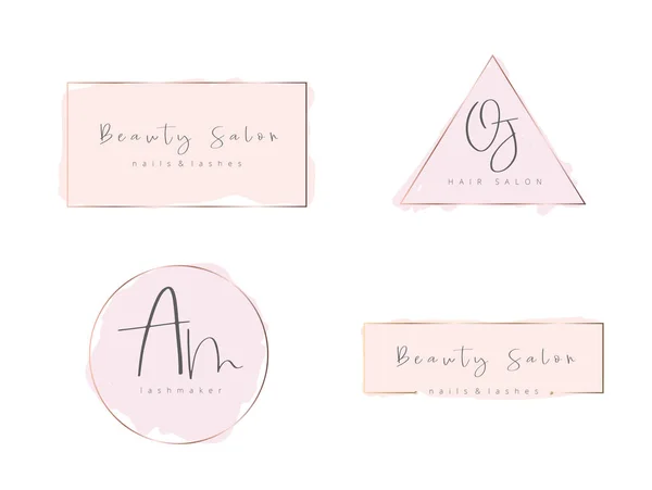 Güzellik endüstrisi, salon, iş, ana suluboya etkisi pastel logosu
