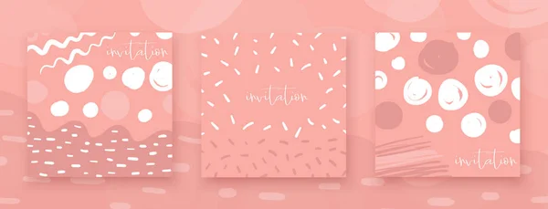 Mignon style abstrait dessiné à la main valentine, cartes de mariage, brochures, invitations avec des éléments abstraits — Image vectorielle