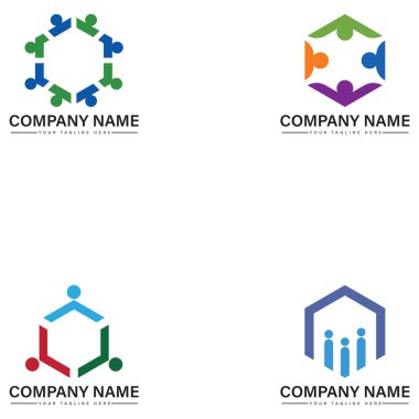 Vektör Topluluğu Logosu Altıgen Logosu Konsepti