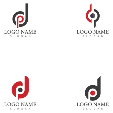 dp or pd letter logo design template vector