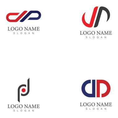 dp or pd letter logo design template vector