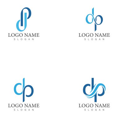 dp or pd letter logo design template vector