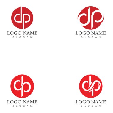 dp or pd letter logo design template vector
