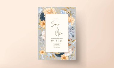Blush and Gold Romantic Floral Wedding Invitation Set