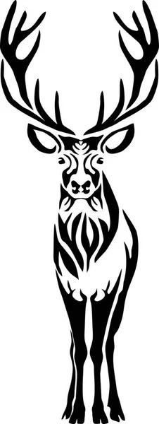 Wapiti Stiliserad Vektorillustration — Stock vektor