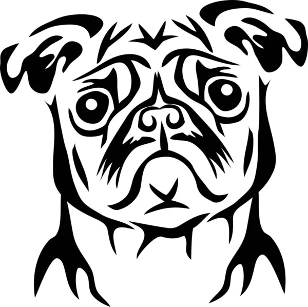 Mops Dog Stiliserat Porträtt — Stock vektor